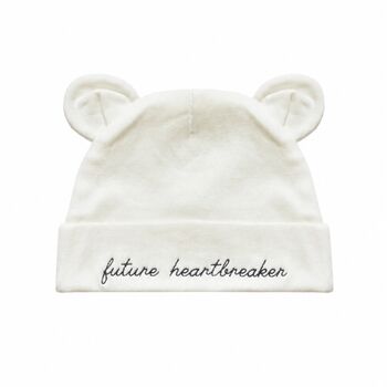 Soft Newborn Hat In White, 3 of 3