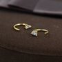 Cz Droplet Huggie Hoop Earrings In Sterling Silver Two, thumbnail 5 of 11