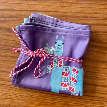 Llama Reusable, Silky, Recycled Fabric Gift Wrap, 6 of 8