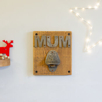 'Mum' Reclaimed Wood Bottle Opener, 2 of 11