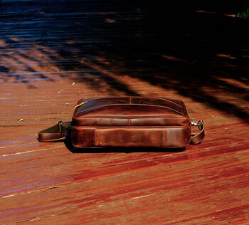 Genuine Leather Double Front Zips Briefcase, 11 of 12