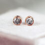 Grey Diamond Stud Earrings In Rose Gold, thumbnail 3 of 10