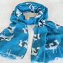 Turquoise Dairy Cow Print Scarf, thumbnail 3 of 6