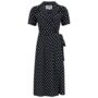 Peggy Dress In Liquorice Black 1940s Vintage Style, thumbnail 1 of 2