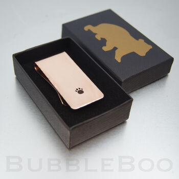 Copper Money Clip With Hand Stamped Paw Print, 4 of 5
