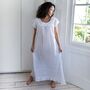 Ladies White Cotton Capped Sleeve Nightdress 'Nadine', thumbnail 2 of 5