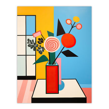 Floral Cubism Pop Art Cubist Vibrant Wall Art Print, 6 of 6
