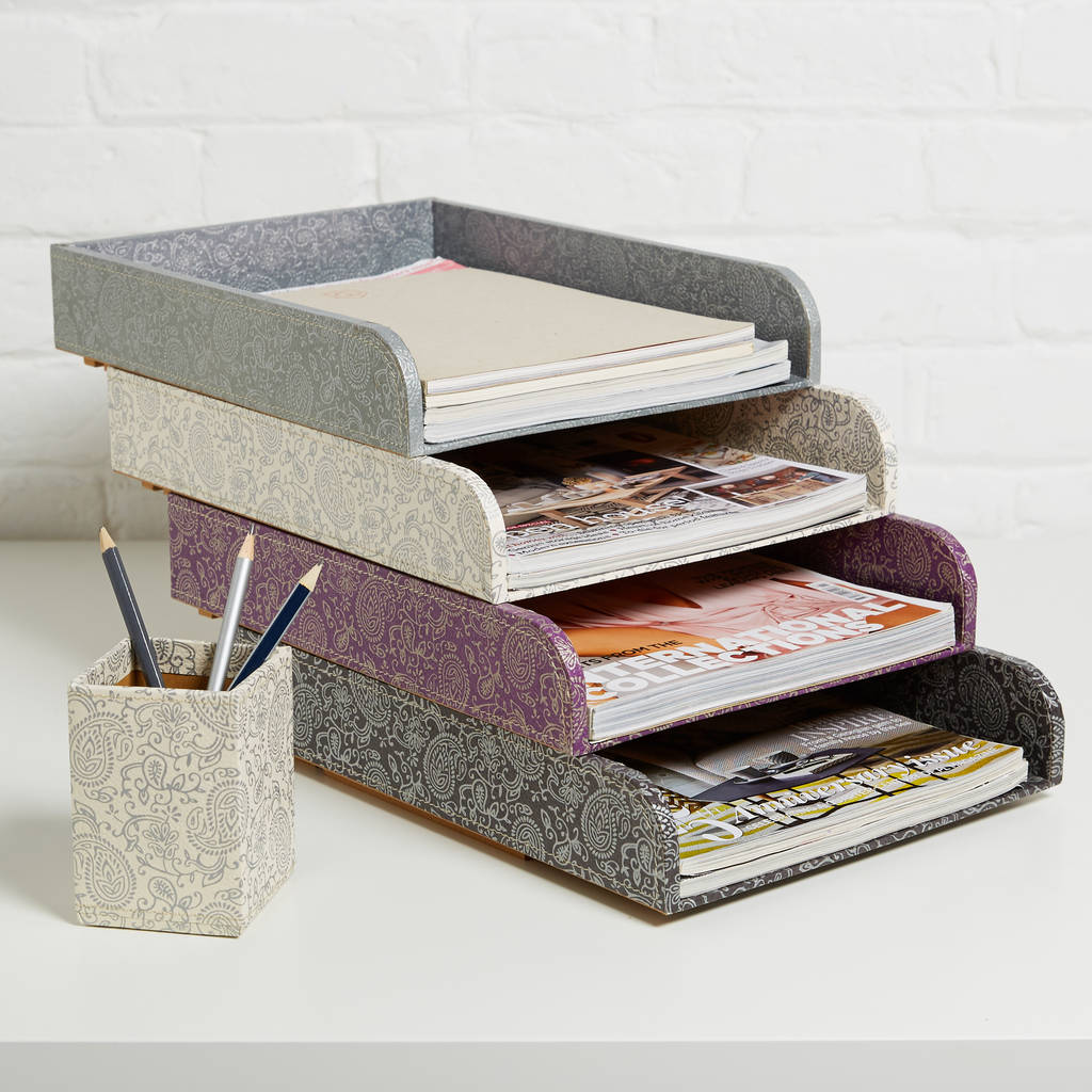 Recycled Paisley Stacking Storage Tray By Heart & Parcel