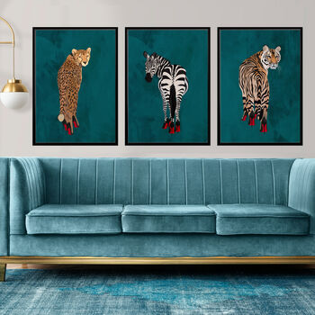 Custom Personalised Tiger In Heels Art Print, 4 of 6