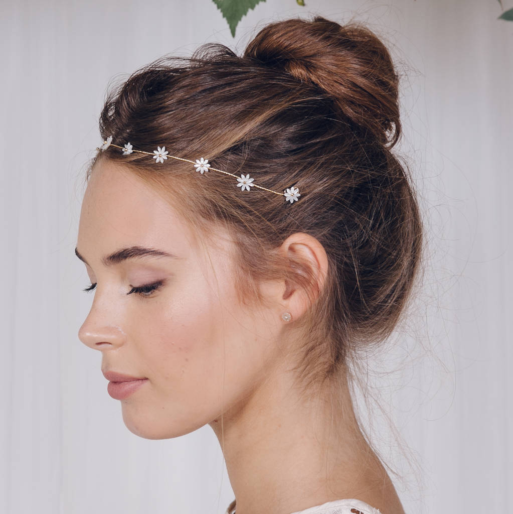 Flower Wedding Headband Bridal Hairvine Daisy, 1 of 12