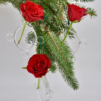 Hand Blown Glass Christmas Tree Vase, 5 of 6
