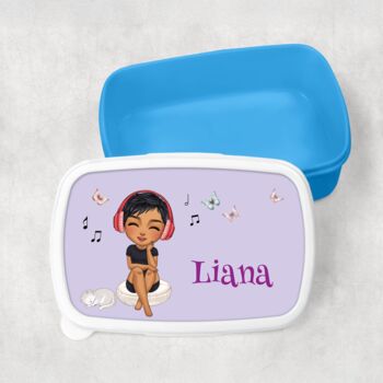 Personalised Music Girl Lunch Box Custom Design, 5 of 10
