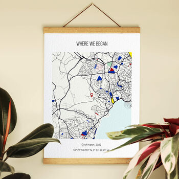 'Where We Met' Personalised Location Map Print, 2 of 12