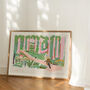 Cycling Art Print Biking In The Woods Scene Poster, thumbnail 4 of 9