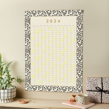 2024 Wall Planner, Calendar, Bright Flowers Design, 12 of 12