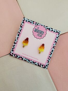 Rocket Ice Lolly Glitter Resin Studs / Holiday Jewellery / Colourful Resin Accessories / Gift For Her, 2 of 5