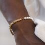 Half Gold Half Pearl Bracelet Chain For Men, thumbnail 1 of 6