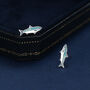 Sterling Silver Sardine Stud Earrings, thumbnail 4 of 11
