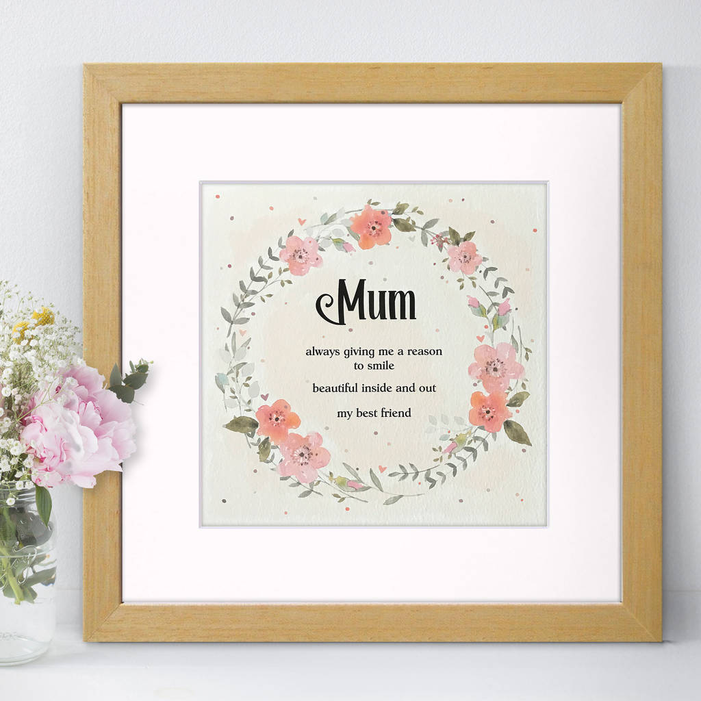 floral watercolour personalised mother's day print by cloud 9 design