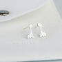 Sterling Silver Simple Giraffe Stud Earrings, thumbnail 5 of 6