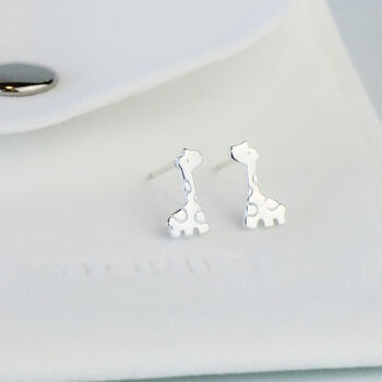 Sterling Silver Simple Giraffe Stud Earrings, 5 of 6