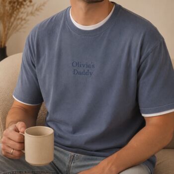 Embroidered Vintage Personalised Daddy T Shirt, 2 of 10