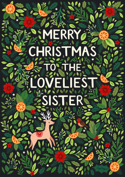 Christmas Card For Sister, Merry Christmas Sister, 2 of 3