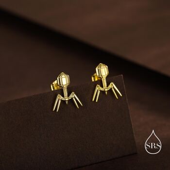 Sterling Silver Bacteriophage Stud Earrings, 3 of 12