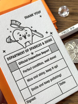 'Tooth Fairy' Letterpress Mini Calling Cards, 2 of 4