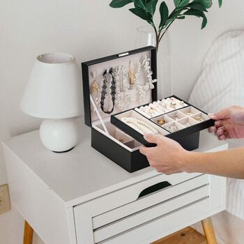 Two Layer Lockable Jewellery Holder Box Organizer, 4 of 4