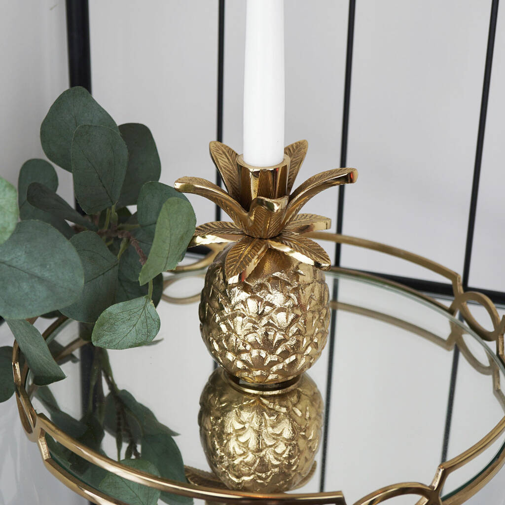 luxury gold pineapple candlestick holder by nikita by niki