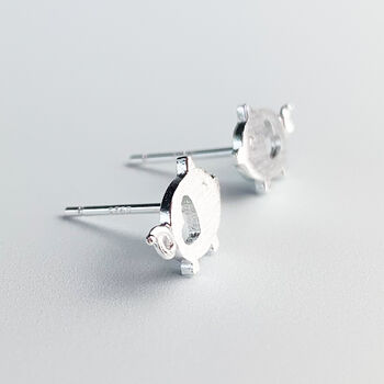 Sterling Silver Pig Stud Earrings, 3 of 5