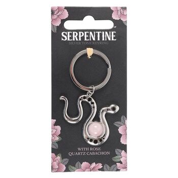 Snake Keyring With Rose Quartz Crystal, 2 of 4