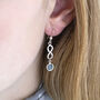 Sterling Silver Infinity Birthstone Earrings, thumbnail 2 of 12