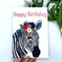 Zebra Face Birthday Card, thumbnail 4 of 6