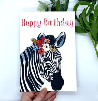 Zebra Face Birthday Card, 4 of 6