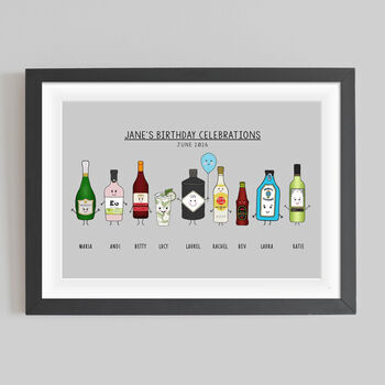 Personalised Birthday Drinks Print, 2 of 12