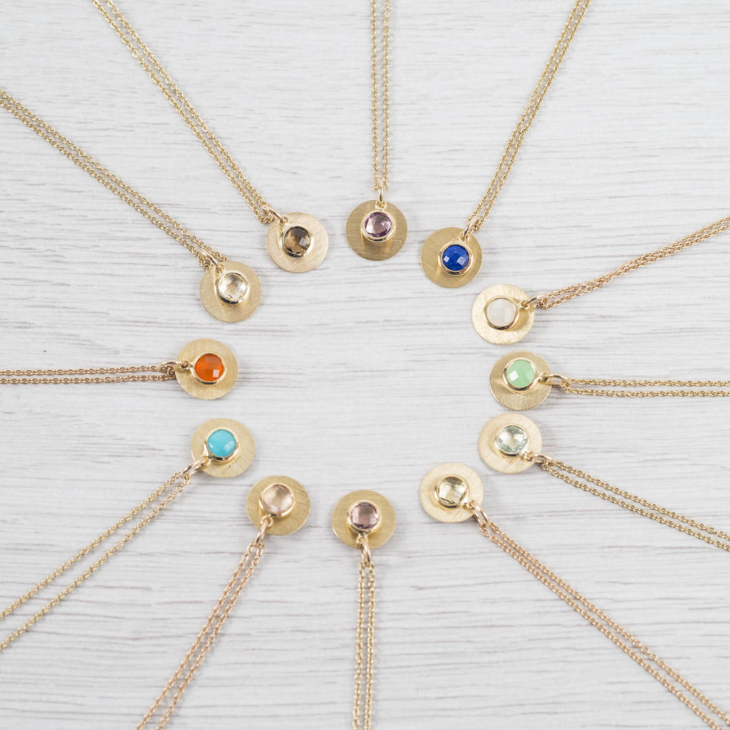 Bali Personalised Solid Gold Birthstone Necklace By Auree Jewellery ...
