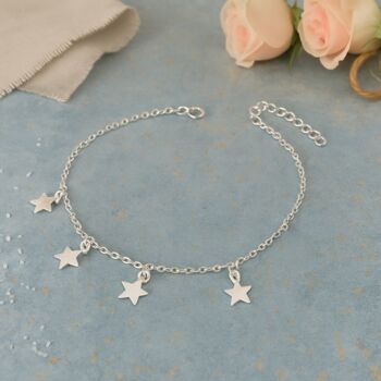 40th Birthday Sterling Silver Four Star Bracelet, 2 of 4