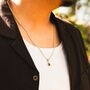Mini Gold Tigers Eye Gemstone Pendant Necklace For Men, thumbnail 5 of 12