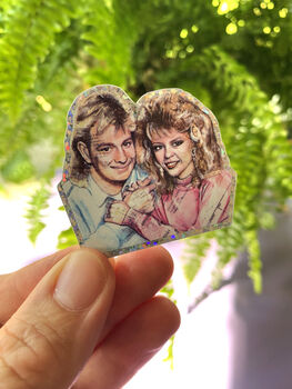 Scott And Charlene Neighbours Glitter Sticker, 3 of 5