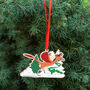 Snow Ball Fight Dinosaur Christmas Decoration, thumbnail 1 of 3