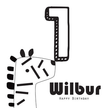 Happy Birthday Zebra Boy / Girl Age Greeting Card, 2 of 4