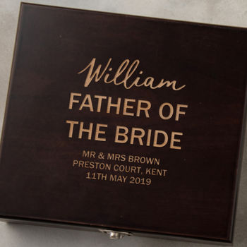 Personalised Father Of The Bride Hip Flask Gift Set, 7 of 7