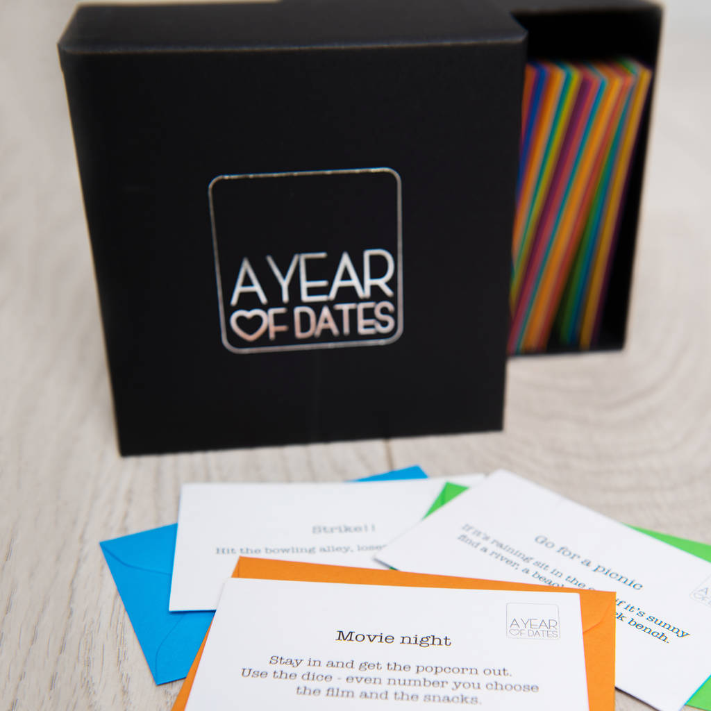 a box of dates by a year of dates