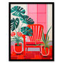 Hothouse Flowers Bright Red Pink Plants Wall Art Print, thumbnail 5 of 6