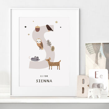 Personalised Woodland Themed Children's Print, 7 of 11