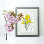 Hand Illustrated Watercolour Birth Flower Name Print, thumbnail 3 of 12