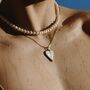 White Shell Heart Pendant Necklace, thumbnail 6 of 7