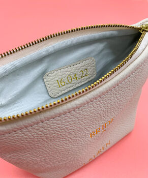 Personalised Bride And Bridesmaid Leather Cosmetic Bag, 8 of 9